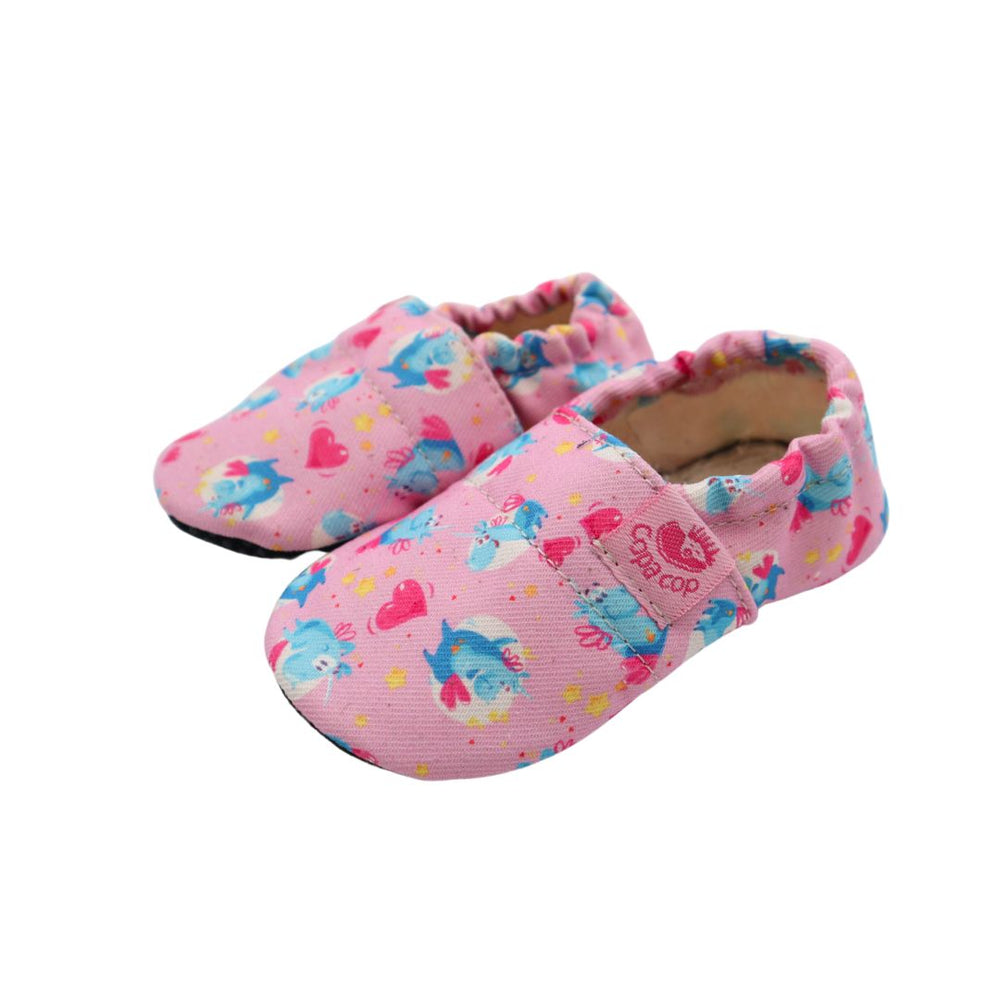 Otroški tekstilni copati Barefoot - Roza Unicorn Copa cop