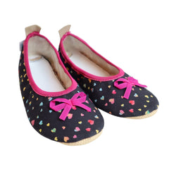 Šolski tekstilni copati Sweethearts - Črni
