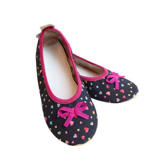 Šolski tekstilni copati Sweethearts - Črni