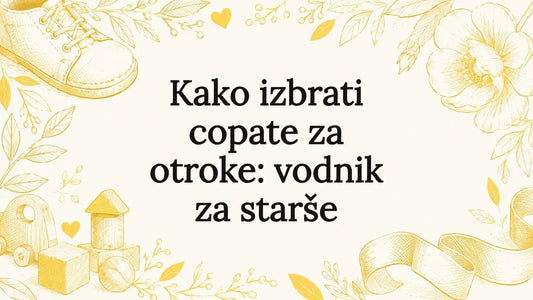 Naslovnica je prikazana z ilustracijo otroških copatkov.