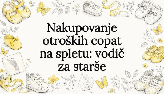 Naslovnica z ljubkimi otroškimi copatki in prikupnimi okraski, ki takoj pritegne pogled.
