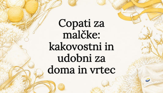 Ilustrirana naslovna slika članka o otroških copatih