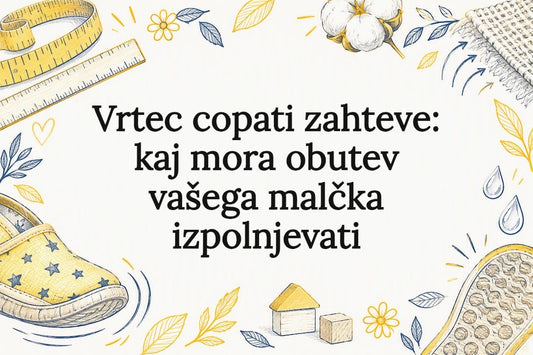 Ilustrirana naslovnica o zahtevah za vrtčevske copate