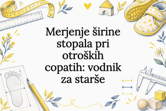 Prikaz merjenja širine otroške noge