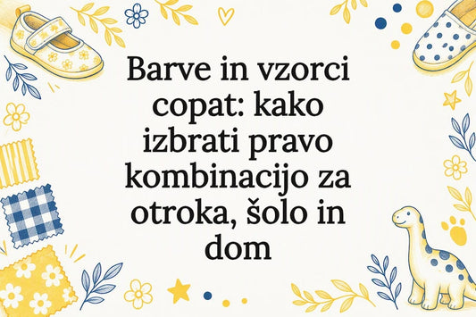 Ilustrirana naslovnica z motivi otroških copat