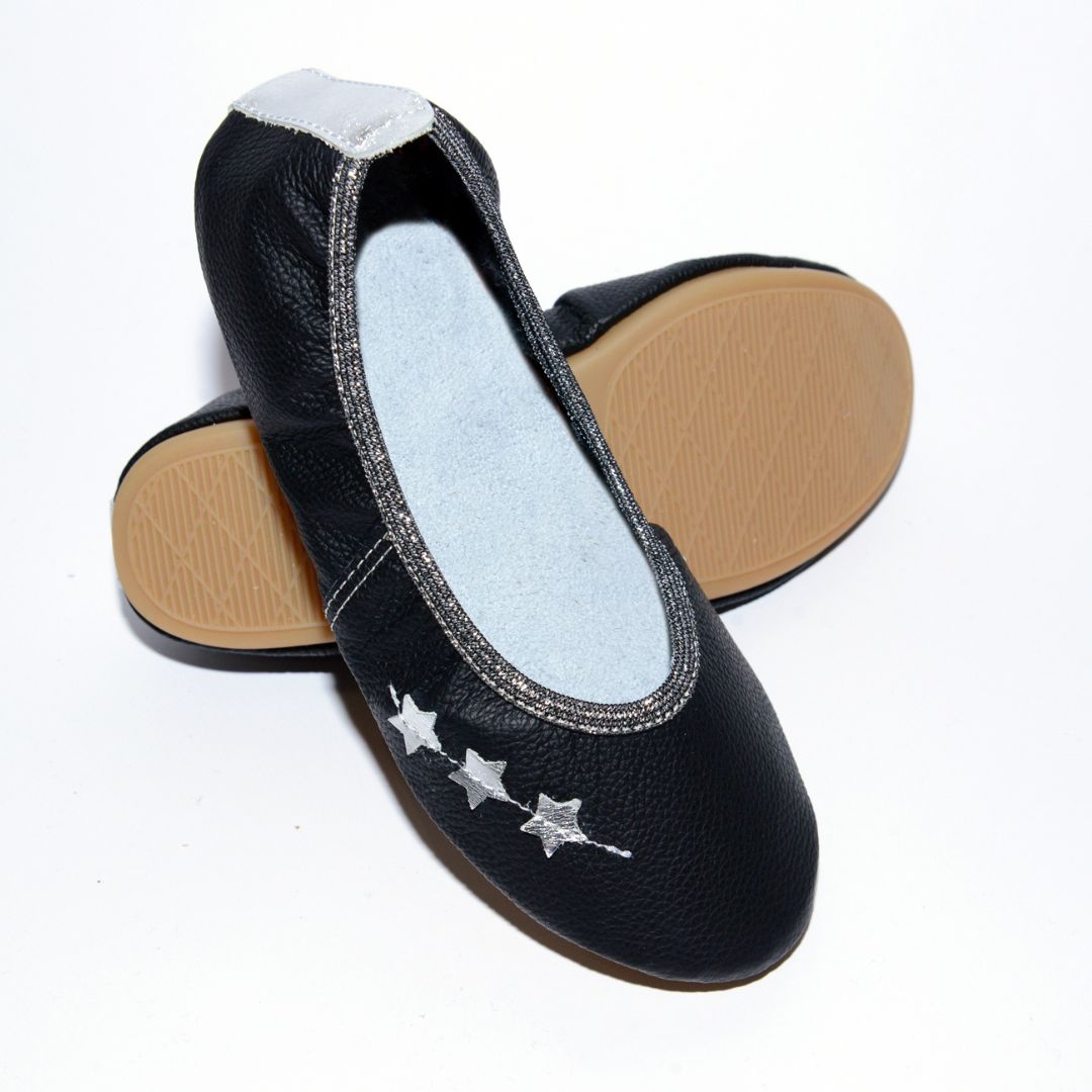 Šolski usnjeni copati Beauty - Črni Copa cop