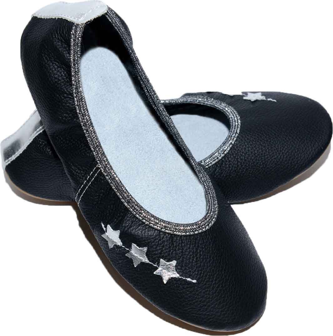 Šolski usnjeni copati Beauty - Črni Copa cop